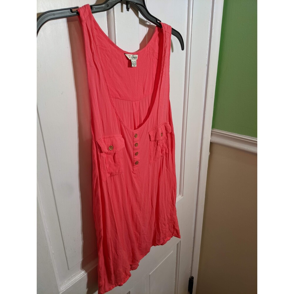 Guess Bright Pink Tank Top Size XL - Picture 4 of 5